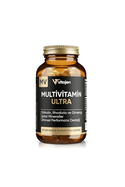 Vitojen Multivitamin Ultra | Sitikolin, Rhodiola ve Ginseng | Şelat Mineralle...