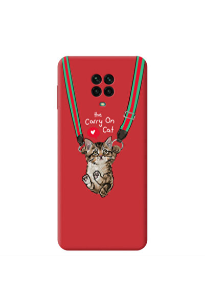 Other Xiaomi Redmi Note 9 Pro Swinging cat Red Colored Silicone TPU Θήκη