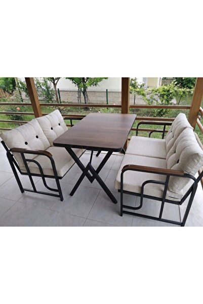 Serdemdizayn SERDEM 2+2+MASA METALBAHÇE BALKON TAKIMI SANDALYE OTURMA GRUBU(K...