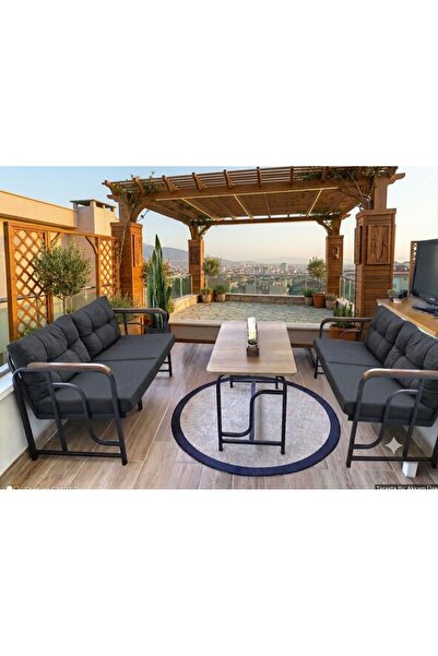 Serdemdizayn SERDEM 2+2+SEHPA METALBAHÇE BALKON TAKIMI SANDALYE OTURMA GRUBU(...