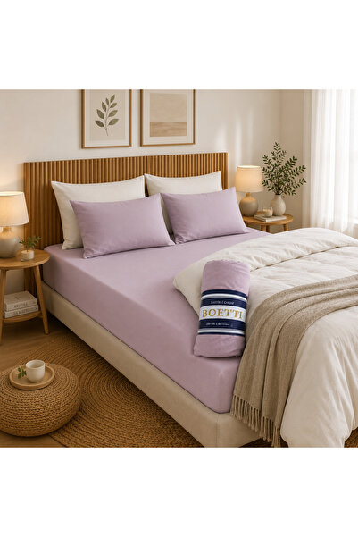 Nevora Magic Lady Lastikli Çarşaf Çift Kişilik 160x200 cm Lila Polyester Esne...