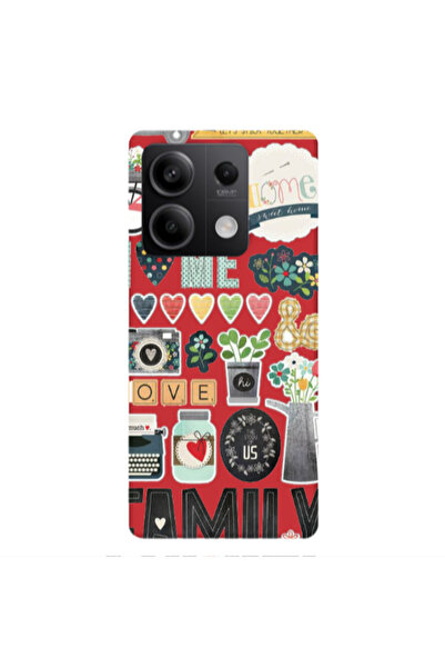 Other Xiaomi Redmi Note 13Pro 5G Family love home Red Colored Silicone TPU Θήκη