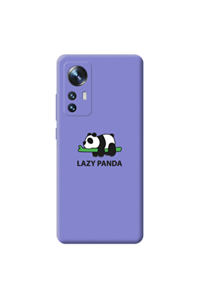 Other Xiaomi Mi 12 Lazy panda Purple Colored Silicone TPU Θήκη