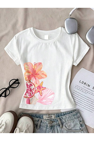 Grafftee Clothing Women's Floral Printed Body Tee