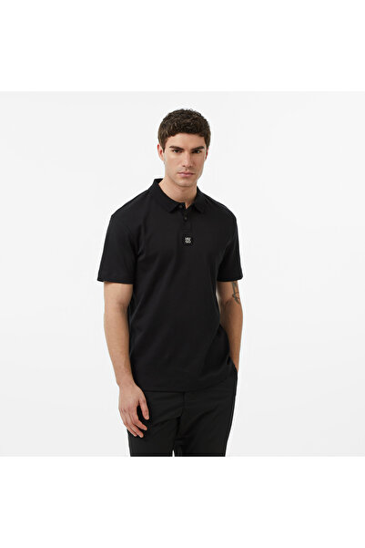 HUGO SİYAH LOGOLU ERKEK POLO T-SHIRT