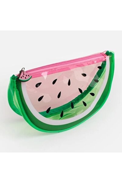 IRO Geantă de toaletă transparentă din PVC cu model pepene verde 24x7x13cm