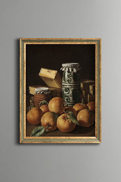 epiqart Still Life with Oranges - Vintage Patterned Painting - Fine Model