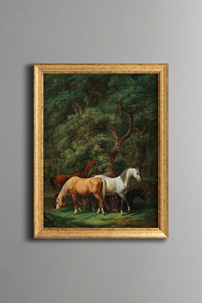 epiqart Horses - Vintage Patterned Painting - Fine Model