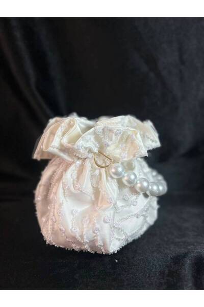 Bridal Luxe Bride's Bag with Floral Pattern and Sequins