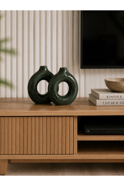 Handyol 2'li Dekoratif Taş Tozu Vazo Seti 10 Cm Modern Dresuar, TV Ünitesi ve...