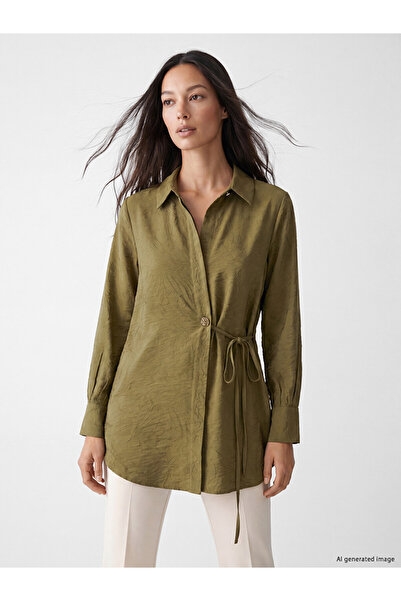 LC Waikiki Green Patterned Modal Blend Women's Shirt Tunic