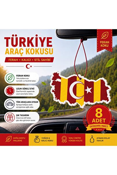 Freeyez Taraftar Araç Kokusu 8' li paket – Sarı Kırmızı Oto Araç Kokusu | Ara...