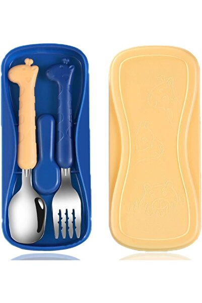 Arabest Baby Fork,Baby Scoop,Stainless Steel,Giraffe Handle,Child-Friendly,wi...