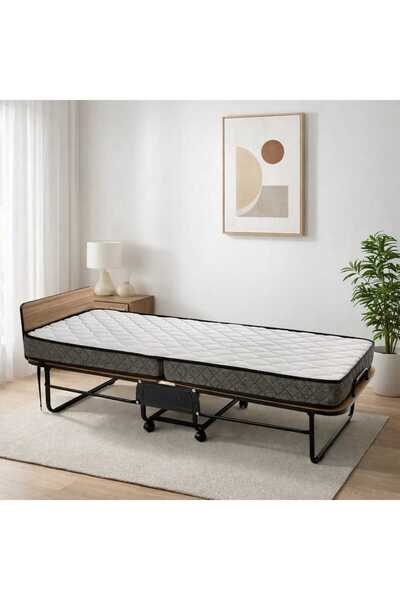 Güven Madeni Eşya Katlanabilir Karyola Gold 80x190 Yaylı Yataklı