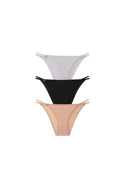papatya lingerie Cotton Waist Heart Buckle Slip 3-Pack W-1449