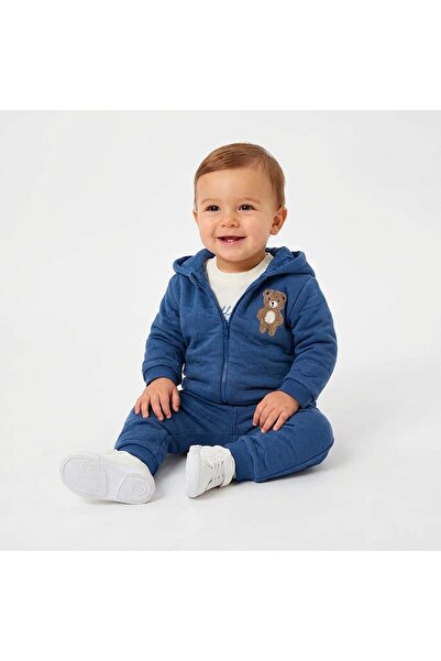 Bebetto Erkek Bebek Sweatshirt-Hırka-Alt Hayvan Baskılı Fermuarlı Bisiklet Ya...