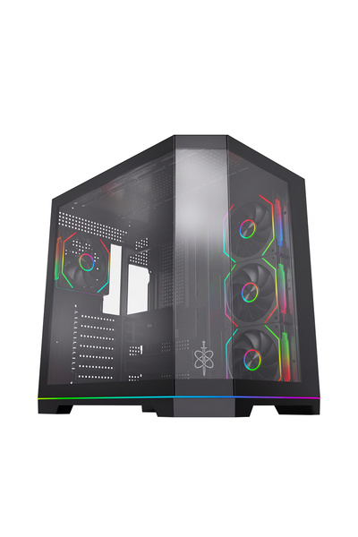GAME IN GAME Hexa Siyah 7x12cm Argb Fanlı ATX Gaming Akvaryum Kasa