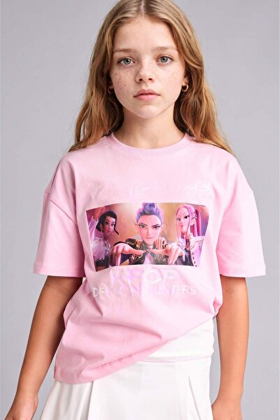 DeFacto Kpop - Demon Hunters Licensed Oversized T-shirt με κοντό μανίκι και λ...