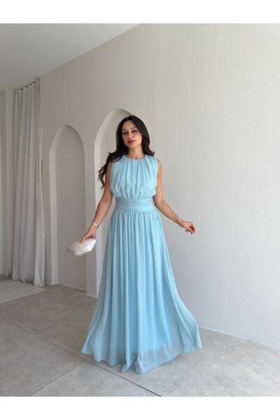 Mooi Butik Ti̇ago Maxi Dress 3706 - Water Green