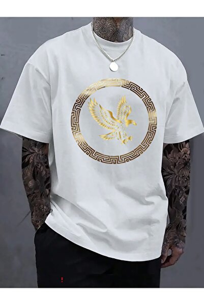 BASEPULSE Men's T-Shirt - Golden Eagle, Featuring Unique Ancient Greek Style ...