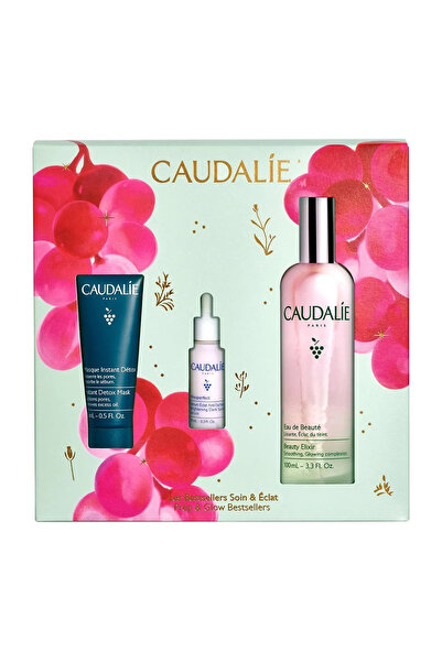 Caudalie Prep &amp; Glow Bestsellers Trio Gift Set, Beauty Elixir 100ml &amp;...