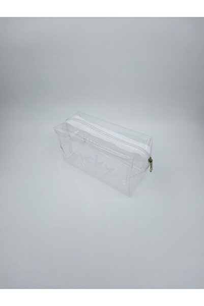 UCCELLO Transparent Makeup Bag Lucky Love Written Zipper Cosmetic Bag Travel ...