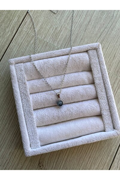 Pel Design Kyanite Stone Steel Silver Color Minimal Necklace Handmade
