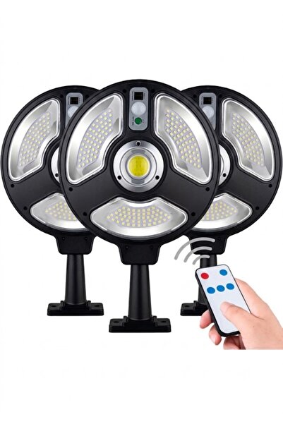 THO Set 3 bucati Lampa Solara Rotunda cu Senzor de Miscare, Suport Reglabil 3...