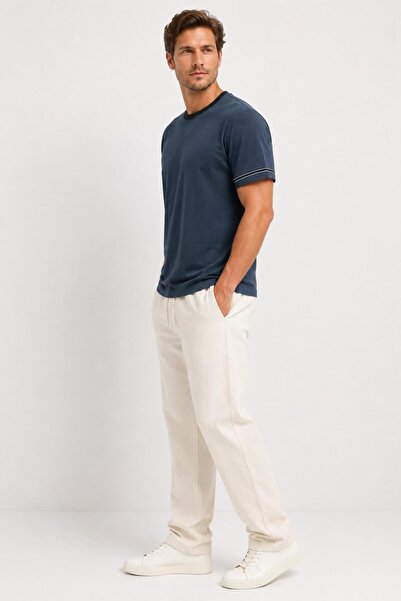 ALEXANDERGARDI Contrast Collar Basic T-Shirt with Stripe Detail