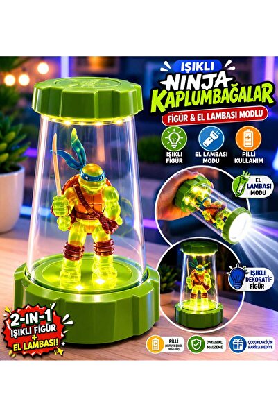 TOYTOPIA Ninja kaplumbağalar ışıklı figür ve el lambası