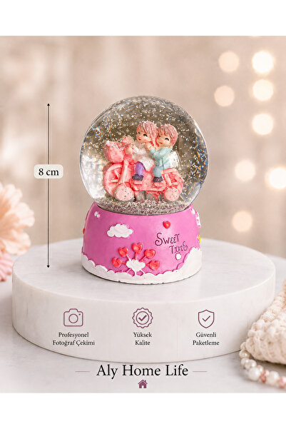 ALY home life Dekoratif Işıklı Kar Küresi 8 cm