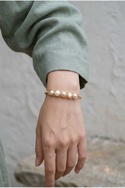 DOĞA KUTUSU Natural Pearl, Casual, Stylish, Knitted, Copper Women's Bracelet