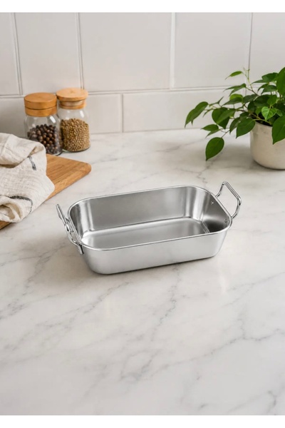 CEZVE HOME Stainless Steel Silver Handle Rectangular Mini Saucepan Serving Bo...