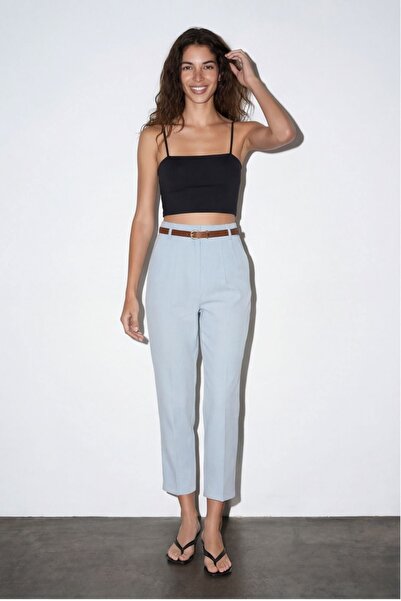Quzu Women's Canvas Trousers Pnt01612 Blue