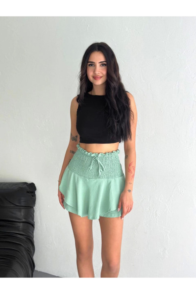Wear Up Ayrobin Skirt with Shorts - Water Green