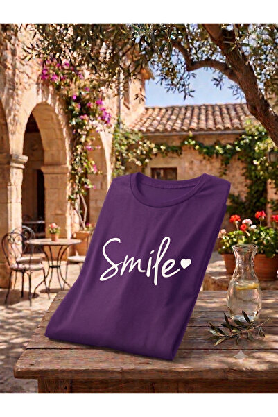 KOZAİ OUTDOORS Women's Smile Printed Oversized Crew Neck T-Shirt