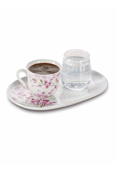 Paşabahçe Bahardalı Porcelain Cup and Glass, Cup, 1 Piece