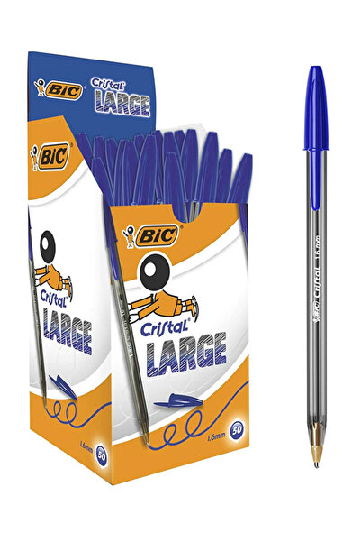 Bic στυλό διαρκείας Cristal Lagre με μύτη 1.6mm, μπλε, 50τμχ
