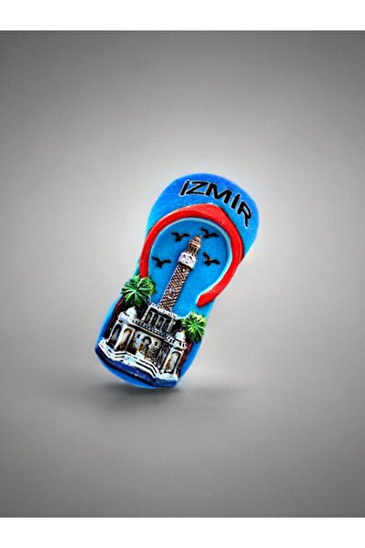 Mundy İZMİR Polyester Kabartmalı Terlik Magnet. 4 Cm x 8,5 cm Dekoratif Hediy...