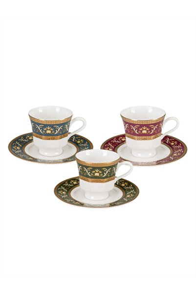 Paşabahçe Turkish Coffee Set of 6, Stylish Tableware Set