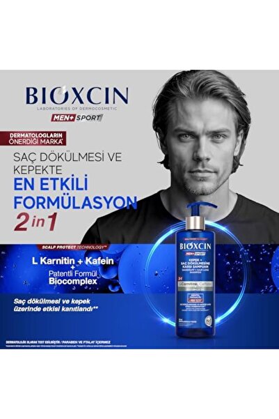 Gultekın Men+ Sport Dandruff + Anti-Hair Loss Shampoo |   L-Carnitine, Caffei...