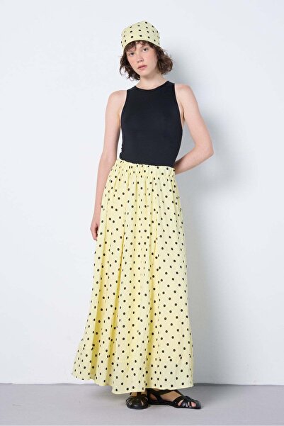 minaaise Polka Dot Skirt Yellow