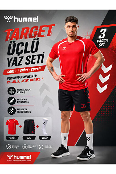 hummel Target Üçlü Yaz Seti Şort+T-shirt+Çorap