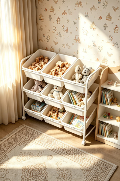 Shangxing Three-tier large-capacity toy drawer-style storage rack withwheels ...