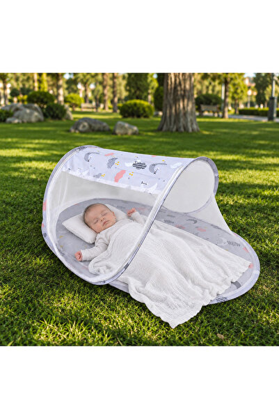emir baby Katlanabilir Bebek Sineklikli Oyun ve Uyku Matı 110x65x50 cm – Taşı...