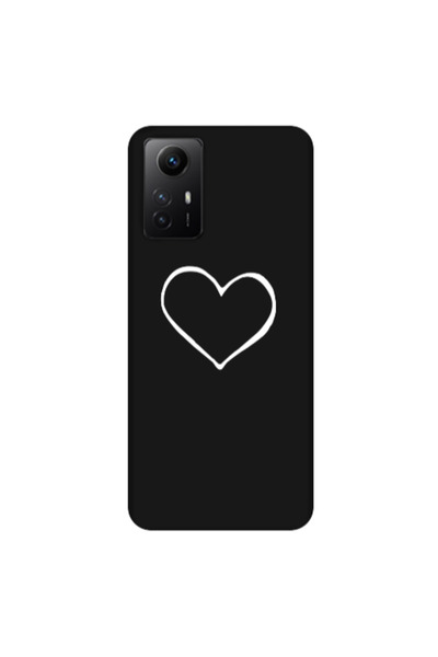 Other Xiaomi Redmi Note 12s White heart Black Colored Silicone TPU Θήκη