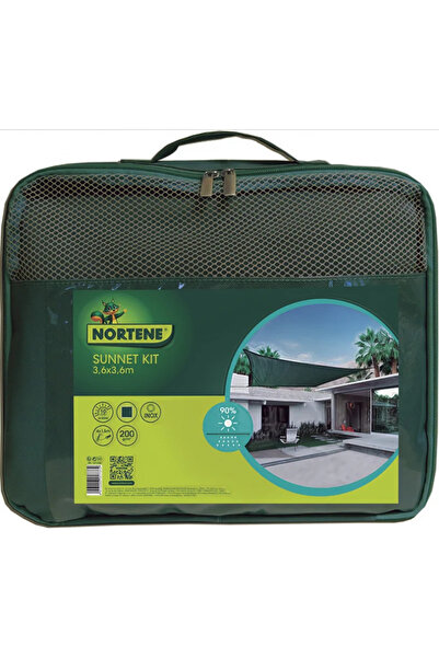 NORTENE Kit plasă de umbrire, inele din oțel inoxidabil, rezistent la UV, 3,6...