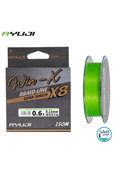 RYUJI Winx X8 İp Misina 150mt PE 0.6 0.13mm 9.1kg A.Yeşil