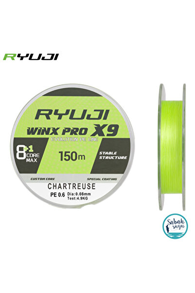 RYUJI Winx Pro X9 İp Misina 150mt PE 0.6 0.08mm 4.9kg A.Yeşil