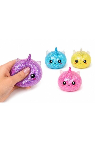 SHOP LIKE A PRO Squishy Unicorn Gogoașă cu Sclipici, 8,5 cm, Jucărie Antistre...